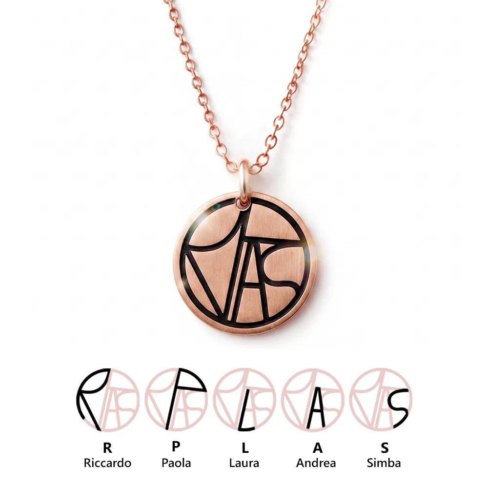 Collana con Monogramma Personalizzato – Iniziali di Famiglia